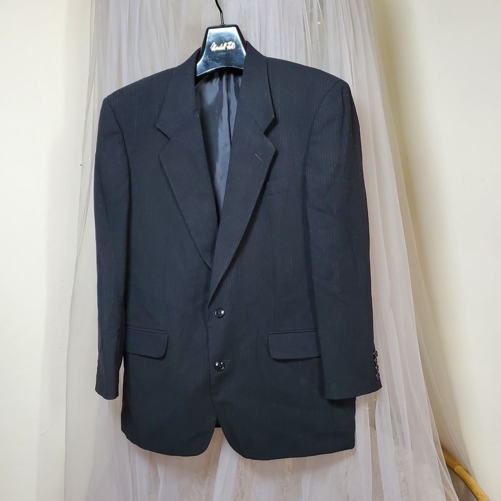 Jones Ny Mens Sport Coat Size 42R 100% Golden Twist Wool Charcoal Career Office